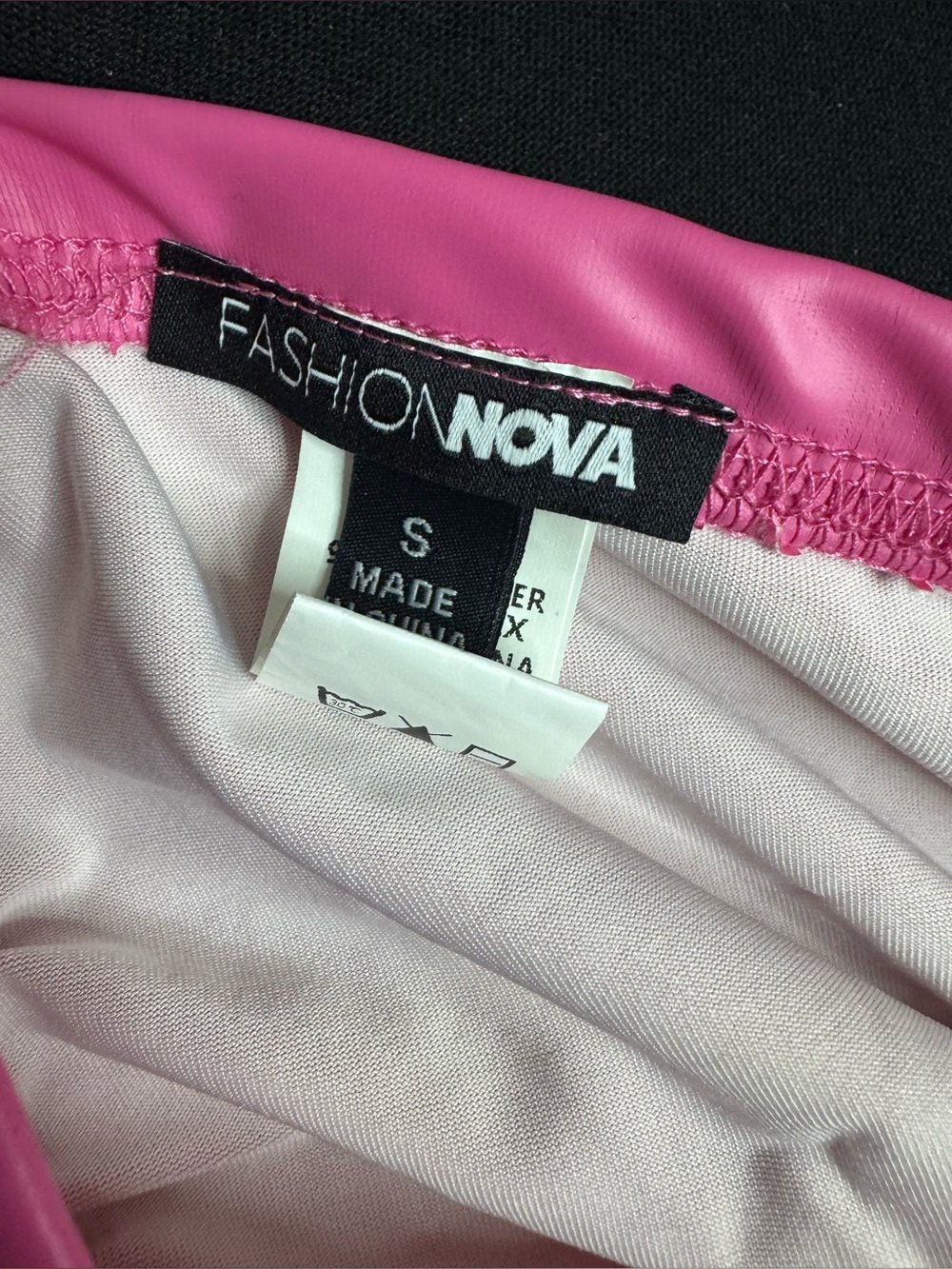 Fashion Nova Pink Dangerous Girl Faux Leather Mini Dress Small - Picture 4 of 4